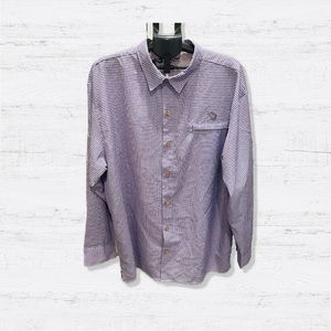 Mojo Sportswear Company Long Sleeve Button Down Shirt Purple Checkered Size 3XL